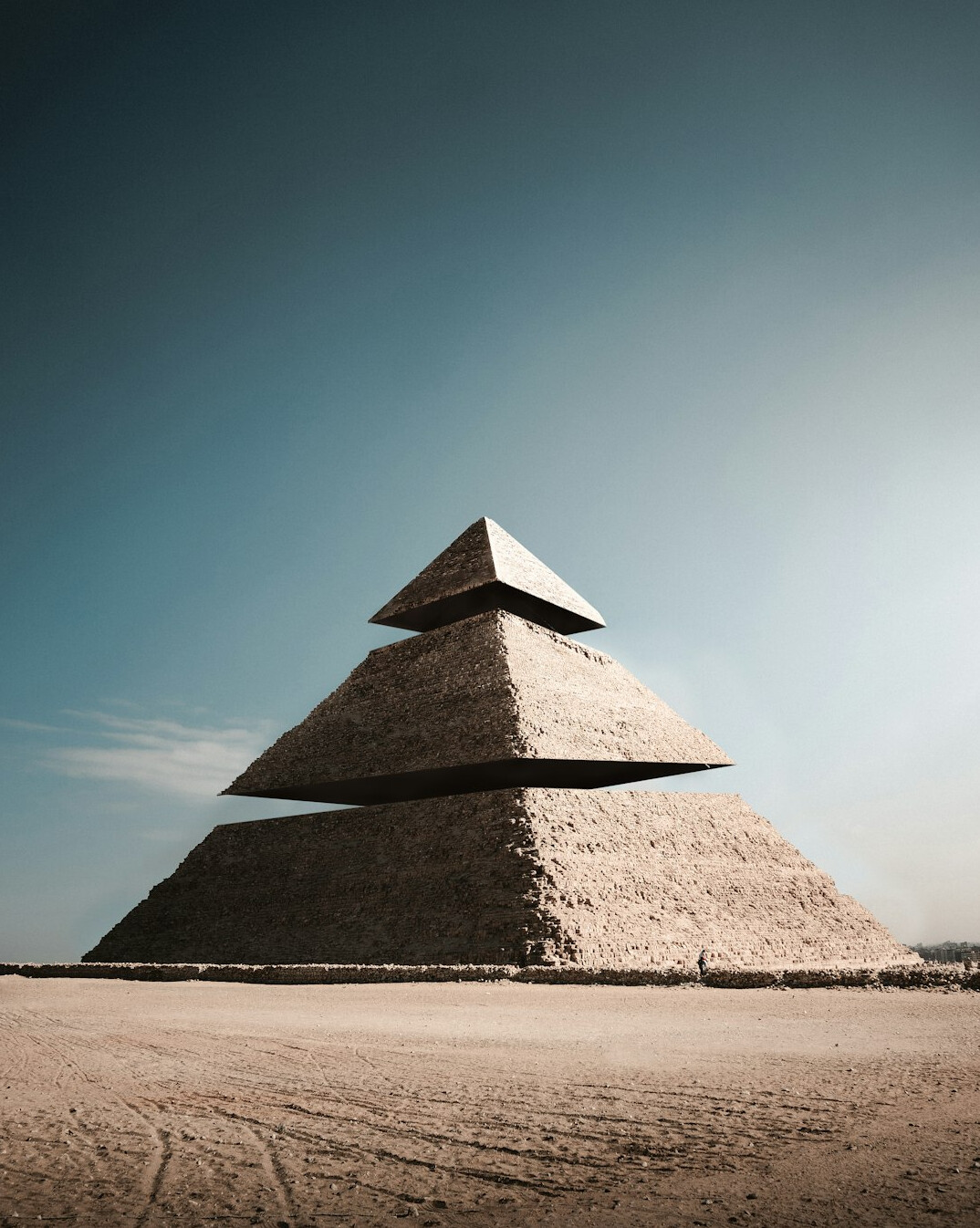 ufo over ancient pyramid