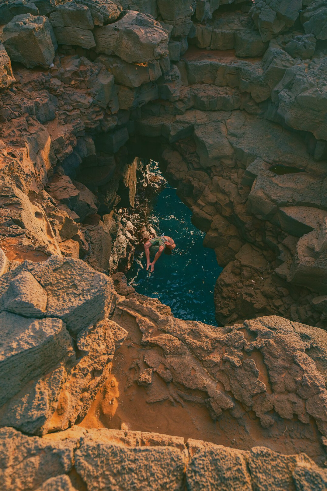 ancient cave entrance with treasures